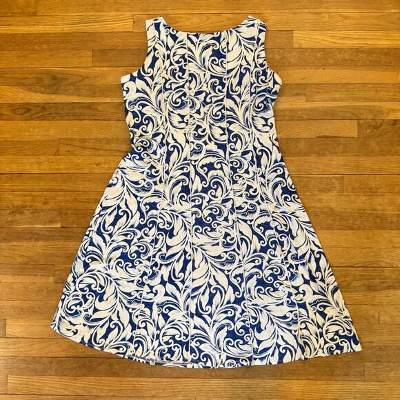 Perceptions Woman blue white midi sleeveless a-line dress size 1X
 b20 - Picture 4 of 4